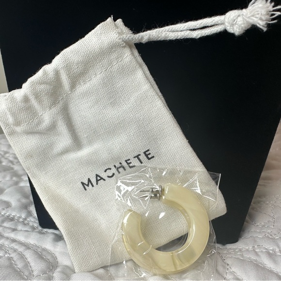 REVOLVE Jewelry - NEW Machete sold on Revolve Kate Hoop Alabaster Earrings Shell 1-1/2”